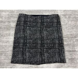 Worthington Skirt Womens Large Black Patterned Modern Knit Pencil Polyester Blen
